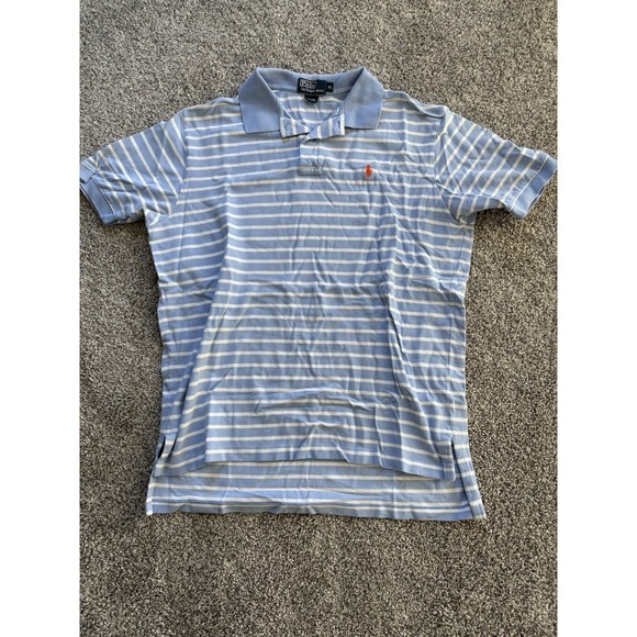 Polo Ralph Lauren Shirt Men's Size XL Blue Striped Short Sleeve Polo Shirt - Picture 4 of 6